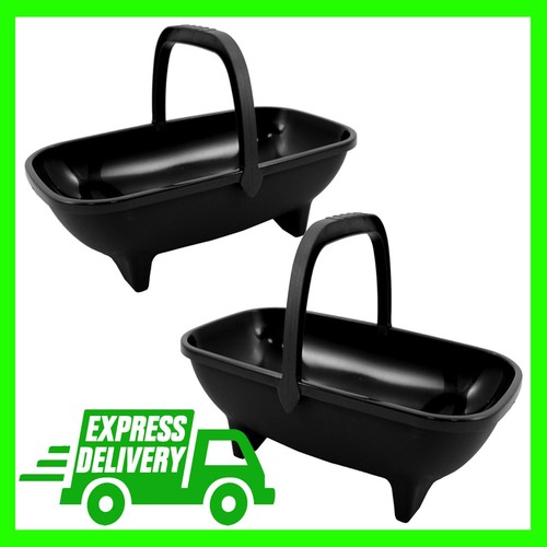 53cm black plastic garden trug - garden,