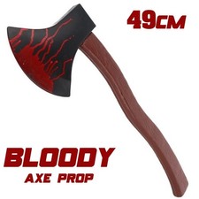 Fake Wood Plastic Axe Prop 49cm Horror Weapon Halloween Killer FancyDress Outfit
