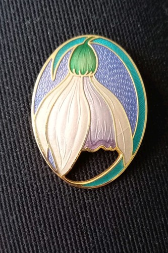 Vintage 80s cloisonne sea - cloisonne, gems