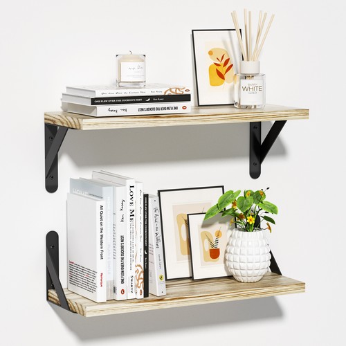 2pcs floating shelves wooden - 2pcs,