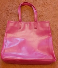 Joules Pink Faux Leather Large Tote Hand Shoulder Bag Shopper Beach Floral Lined