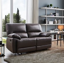 Brown Genuine Leather 3 Seater