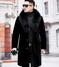 New Mens Fur coat Haining fur integrated jacket imitation mink fur plush outwear