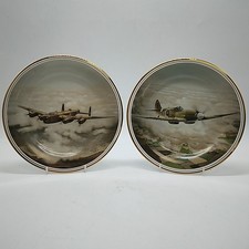 2 x Edwardian Fine China WW 2 RAF Collector's Plates - Spitfire & Lancaster 11"