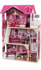 KidKraft Amelia Wooden Dolls House with Furniture and Accessories Included USED 