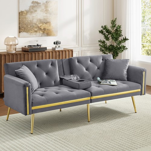 Modern velvet sofa bed - sofa,