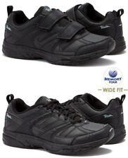 Mens Memory Foam Trainers Wide Fit Faux Leather Walking Running Sports Gym Shoes