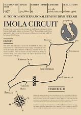 Imola GP Retro Race Circuit Map Poster F1 Motorsport UK