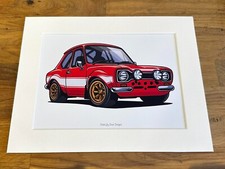 Ford Escort Rally Car Cartoon