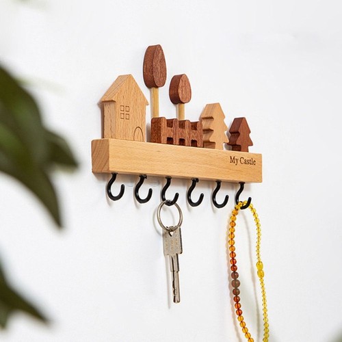 Wooden key holder - key, 6