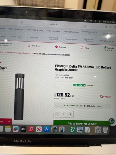 Bollard post graphite lights