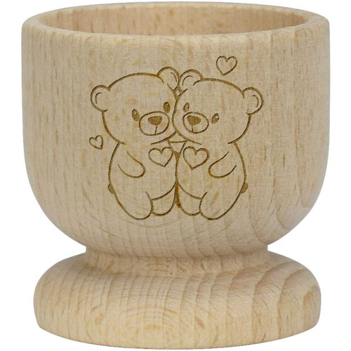 Teddies love wooden egg - in,