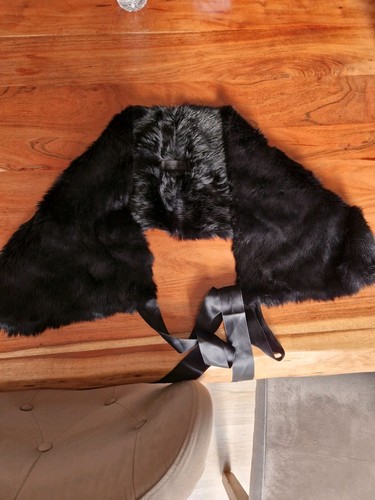 Nicole farhi black rabbit fur - black,