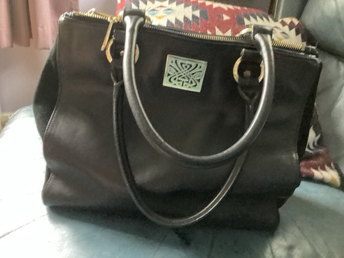 Large black leather grab - large,
