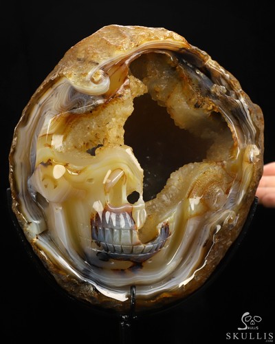 Agate geode hand carved - agate,