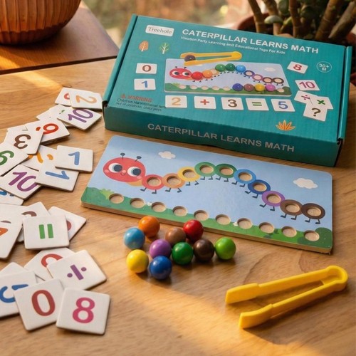 Wooden caterpillar math - caterpillar,
