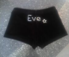 Velour Gymnastics Shorts Black personalised Eve 9-11 Years