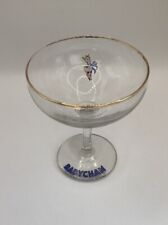 Vintage 1950's Babycham Faceted Hexagon Stems White Fawn Deer Coupe Glass