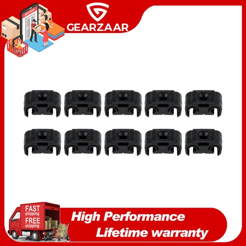 10x brake line clips black - line,