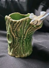 Charming  Vintage Wade - Tree Trunk With Bird - Posy  ceramic Vase Vgc   