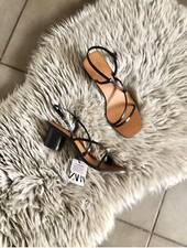 Zara Black Leather Strapy Mid