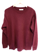 Woolovers burgundy wool Guernsey knit jumper size L/14-16