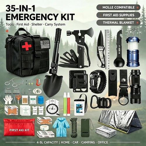 Complete survival kit first - complete, kit,