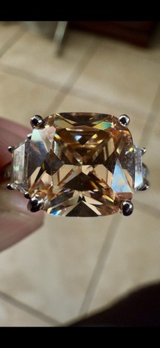 Morganite diamonique ring - morganite,