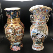 pair of japanese satsuma vases