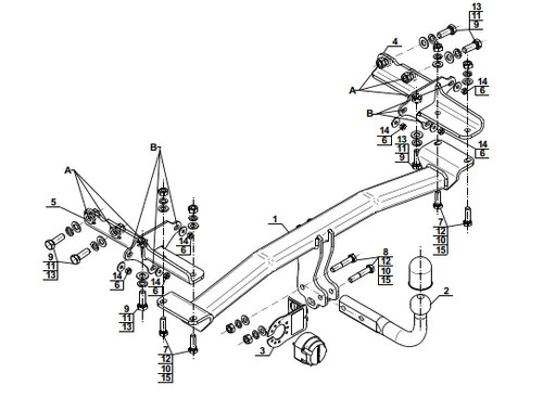 Swan neck tow - swan, bar