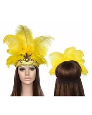Yellow Feathered Headpiece