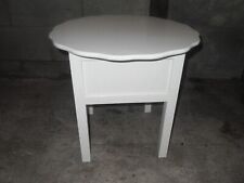 Vintage Occasional Round Table Sewing Storage, Mahogany, Painted Cream