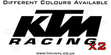 2 X ENDURO MX MOTOCROSS KTM RACING LOGO STICKERS - DIFFERENT COLOURS AVAILABLE