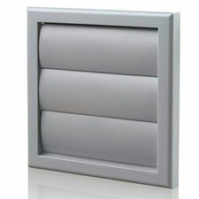 Extractor Fan Vent Cover Grey Wall Grille with Gravity Shutters for 100mm Duct