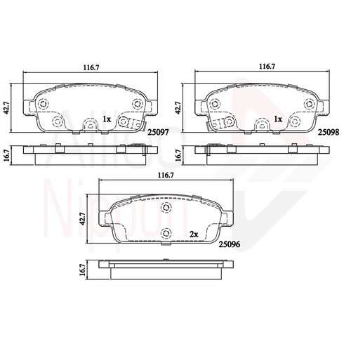 Brake pads set - brake, for
