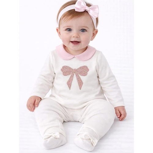 Baby girls pink bow piece - girls,