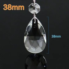 15 Pcs Hanging Glass Teardrop Parts Chandelier Crystal Prisms Pendant UK