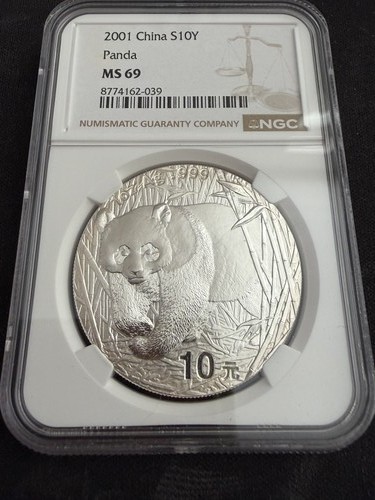 2001 china silver panda 1oz - china,