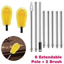 2X Gutter Cleaning Brushes with 8 Extendable Pole Roof Gutter Cleaning Tool 2.8m