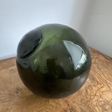 Antique English Glass Fishing Net Float Buoy Maritime Seaside Nautical Decor 5in