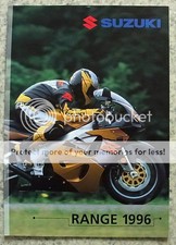 SUZUKI MOTORCYCLES 1996 Range Sales Brochure DR650SE  GSX-R11000W  RGV250  AP50