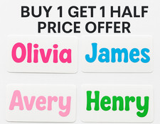 PERSONALISED Vinyl Name Sticker Decal Label Lunchbox Water Bottle School Wedding