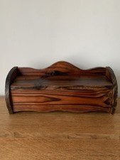 Vintage French Wooden Cling Film Foil Holder Dispenser Cottagecore