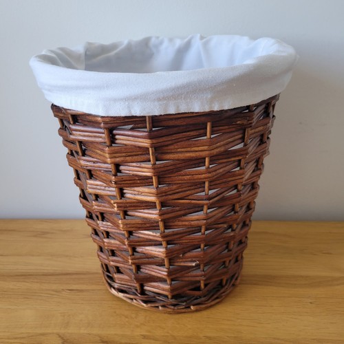 Wicker waste paper basket - wicker,