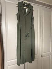 New Look Ladies Khaki Shirt Dress Size 16 BNWT