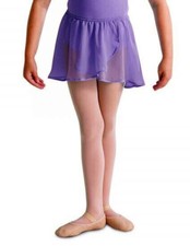 Bloch Girls Barre Stretch Waist Mock Wrap Georgette Ballet Skirt CR5110 Lavender