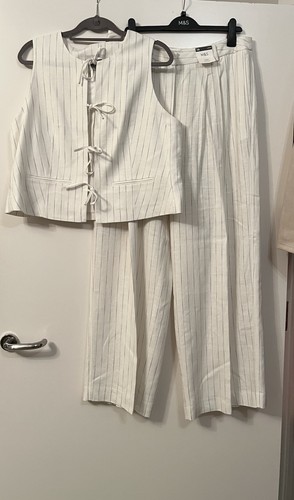 White pinstriped waistcoat - pinstriped,