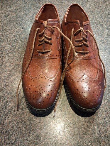 Dark tan leather brogues size - dark,