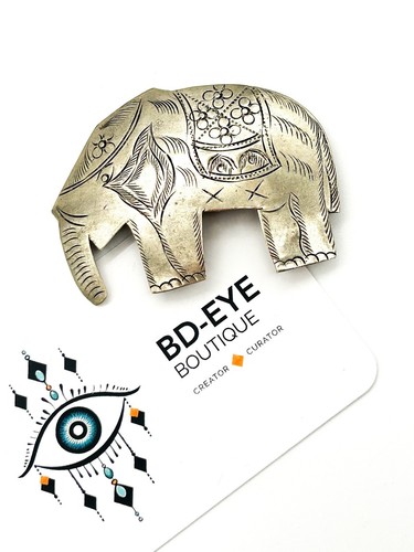 Vintage silver tone etched - tone,