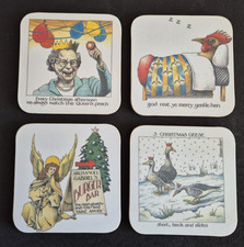 Simon Drew -Four Christmas Related Humorous Coasters